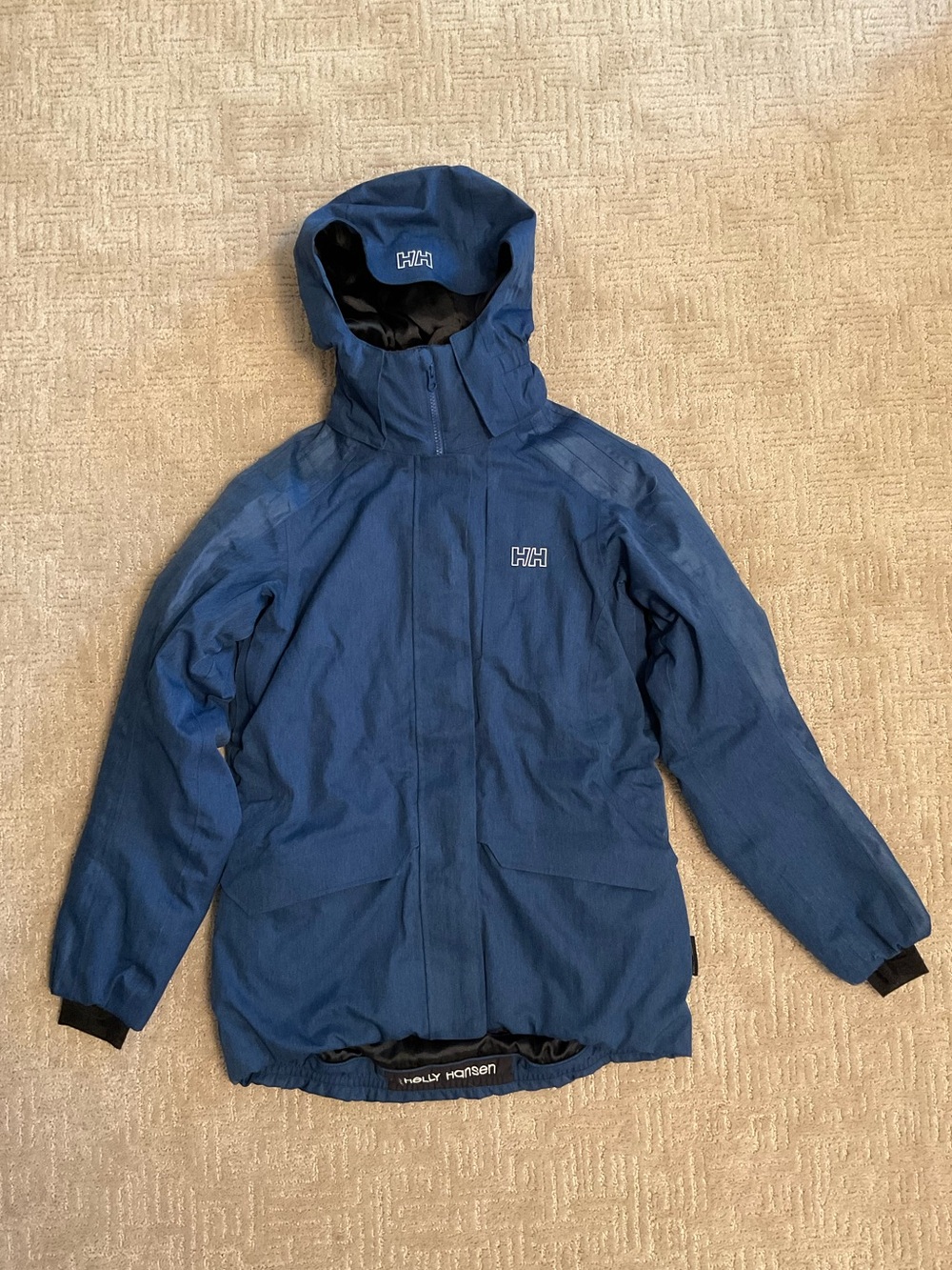Helly Hansen Men Ski Snowboard Winter Jacket Waterproof Windproof Blue S EUC